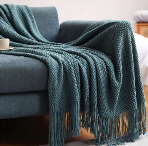 Nordic knitted blanket - Soft & Cozy - Perfect for living room, bedroom & terrace